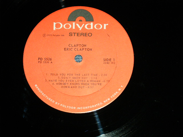 画像: ERIC CLAPTON - CLAPTON  ( Matrix # A-1B/B-1B) ( Ex/Ex+++ )  / 1973  US AMERICA ORIGINAL Used LP 