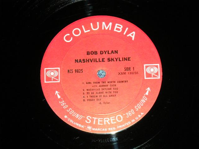 画像: BOB DYLAN - NASHVILLE SKYLINE ( Matrix Number : 1F/1G)( Ex+++/MINT-)   / 1969 US AMERICA  ORIGINAL 1st PRESS "360 SOUND Label" STEREO LP