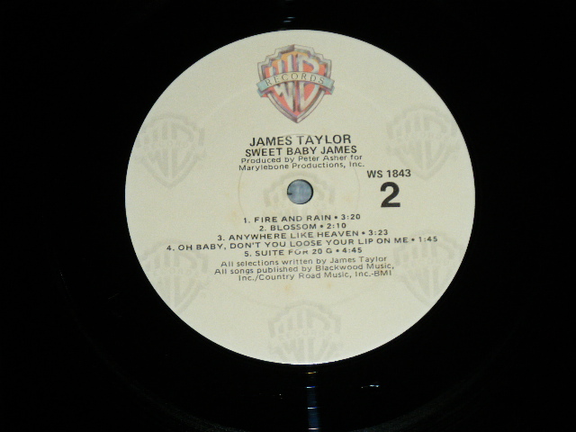 画像: JAMES TAYLOR - SWEET BABY JAMES   "TITLE Credit" on Front Cover  (Matrix # WS-1-1843 WW5 SP-01 / WS-2-1843 WW6 SP-1-3  )  ( Ex+++/MINT-) / 1978 VERSION US AMERICA "3rd Press Label"  Used  LP