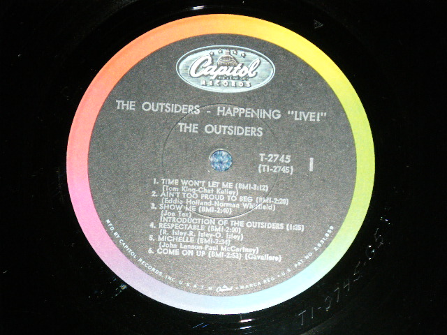 画像: The OUTSIDERS - HAPPENING "LIVE"  ( Ex++/Ex++ Looks:Ex+ BB HOLE ) / 1967 US AMERICA ORIGINAL  MONO  Used LP 