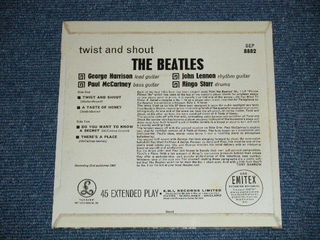 画像: THE BEATLES -　TWIST and SHOUT (The PARLOPHONE Credt on Label Ring) ( Matrix # 2N/1N)  ( Ex++/Ex+++) / 1963 UK ORIGINAL MONO Used 7"EP With PICTUER SLEEVE