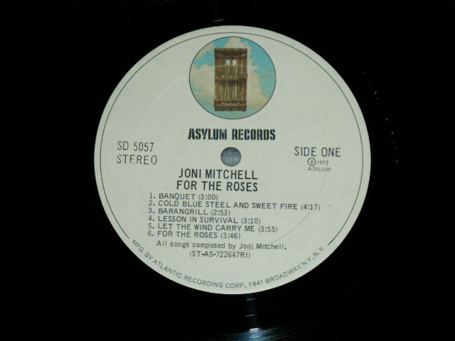 画像: JONI MITCHELL  - FOR THE ROSES ( "ST-AS-722647 R1"on Label) (Matrix #  ST-AS-722647-BBB 1 PR/ ST-AS-722648-AAA 1 PR (Ex++/Ex+++- ) / 1972 US AMERICA ORIGINAL "1st Press  Label"  Used LP 