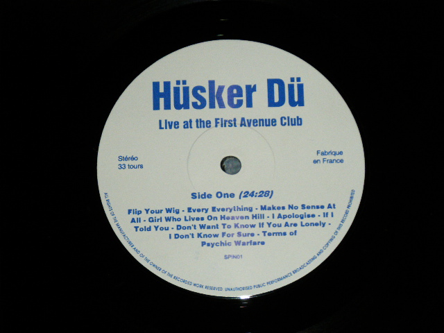 HUSKER DU - LIVE ST THE FIRST AVENUE CLUB, MINNEAPOLIS,1985 ( Ex