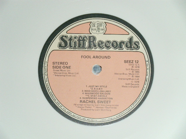 画像: RACHEL SWEET - FOOL AROUND  ( E+++/MINT- )  / 1978 UK ENGLAND ORIGINAL "WHITE WAX VINYL" Used LP 