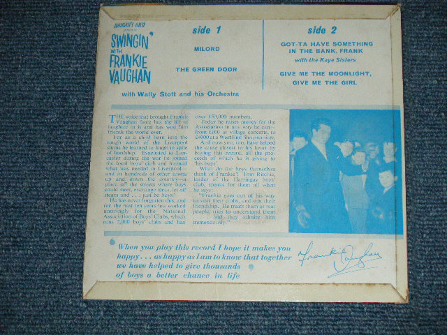 画像: FRANKIE VAUGHAN  - WOMAN'S OWN PRESENTS SWINGIN' WITH FRANKIE VAUGHAN (Ex++/Ex+++)  / 1960 UK Used  7"EP With PICTURE  SLEEVE 