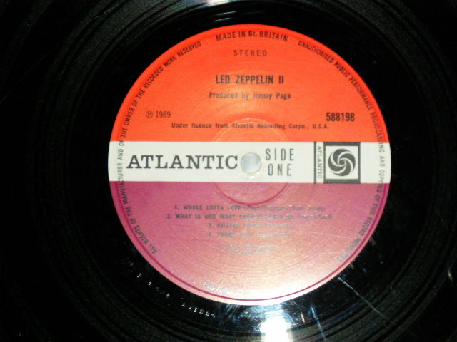 画像: LED ZEPPELIN - LED ZEPPELIN II ( 1st Press RED & PLUM Label) (  Matrix Number A) 588198 A//3 : B) 588198 B//4 ) ( VG+++/Poor WARP & Jump)  / 1969 UK ENGLAND ORIGINAL Used LP 