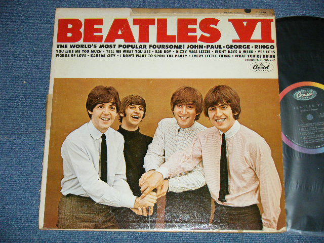 画像1: The BEATLES - BEATLES VI ( Matrix #  T-1-2358- T6P  /  T-2-2358-P7 P )  ( VG+++/Ex Looks:Ex-) / 1965 US AMERICA "2nd Press Back Cover" " 1st Press BLACK with RAINBOW Label"  MONO Used LP 