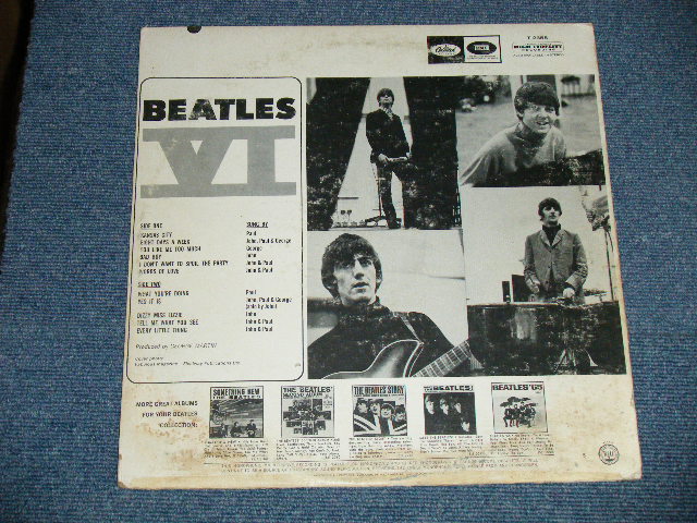 画像: The BEATLES - BEATLES VI ( Matrix #  T-1-2358- P 3G  /  T-2-2358-T4G)  ( VG/Ex) / 1965 US AMERICA "2nd Press Back Cover" " 1st Press BLACK with RAINBOW Label"  MONO Used LP 