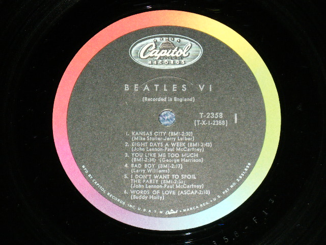 画像: The BEATLES - BEATLES VI ( Matrix # T-1-2358- F1 #3 /  T-2-2358-EF 3)  ( Ex+++/Ex+++) / 1965 US AMERICA 1st Press 'See Label