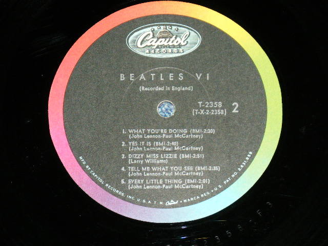 画像: The BEATLES - BEATLES VI ( Matrix # T-1-2358- F1 #3 /  T-2-2358-EF 3)  ( Ex+++/Ex+++) / 1965 US AMERICA 1st Press 'See Label