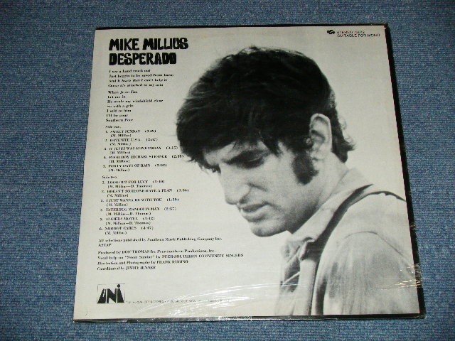 画像: MIKE MILLIUS -DESPERADO  ( SOUTHERN SWAMP SINGER SONG WRITER  )  ( SEALED ) / 1969 US AMERICA ORIGINAL "BRAND NEW SEALED" LP 