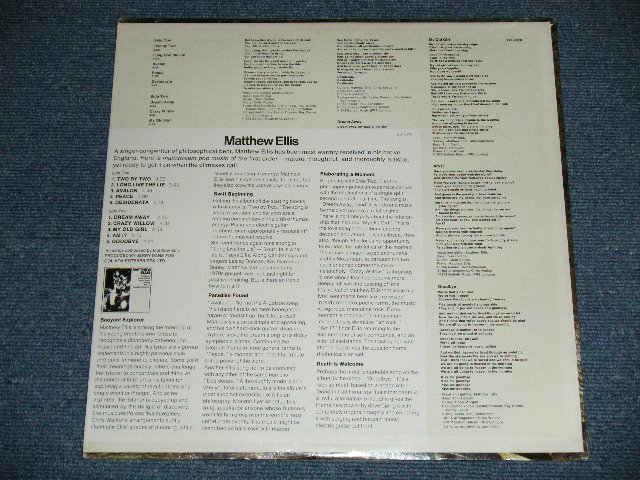 画像: MATTHEW ELLIS - MATTHEW ELLIS ( SEALED) / 1972 US AMERICA ORIGINAL "With PROMO SHEET"  "BTRAND NEW SEALED" LP 