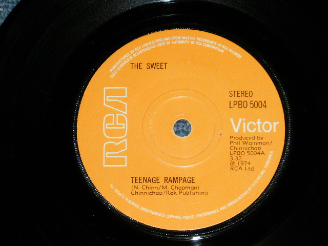 画像1: SWEET - TEENAGE RAMPAGE : OWN UP,TAKE A LOOK AT YOURSELF ( Ex+++/Ex+++)  / 1974 UK ENGLAND  ORIGINAL Used 7" Single 