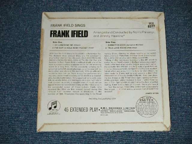 画像: FRANKIE IFIELD - FRANKIE IFIELD SINGS (Ex+,Ex /Ex+++)  / 1964 UK ENGLAND "BLUE Columbia Label" Used  7"EP With PICTURE  SLEEVE 