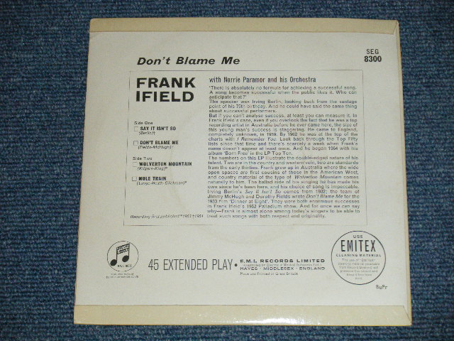 画像: FRANKIE IFIELD - DON'T BLAME ME  (Ex++/Ex+++)  / 1964 UK ENGLAND "BLUE Columbia Label" Used  7"EP With PICTURE  SLEEVE 