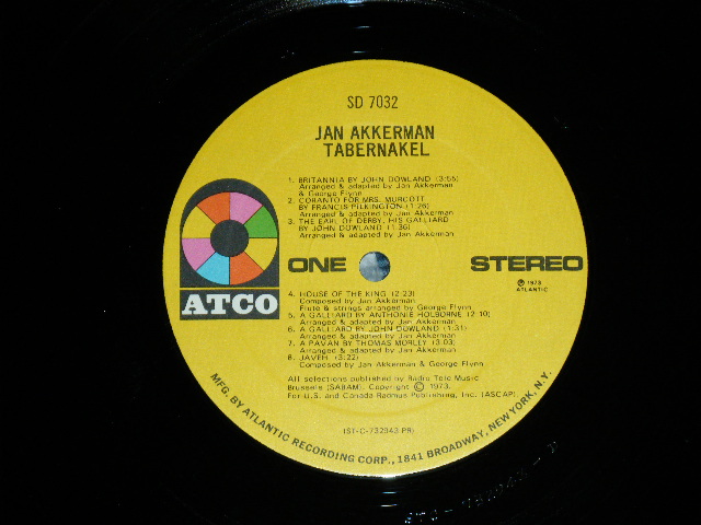 画像: JAN AKKERMAN (of FOCUS ) -　TABERNAKEL ( Ex++/MINT- ) / 1973 US AMERICA ORIGINAL 1st Press "1841 BROADWAY Credit on Label" Used LP 