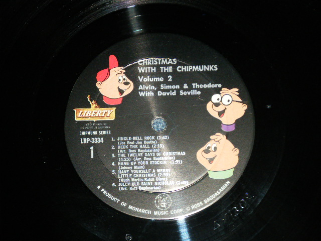 画像: The CHIPMUNKS - CHRISTMAS WITH THE CHIPMUNKS ( Ex++/MINT- )    / 1963 US AMERICA ORIGINAL MONO Used LP 