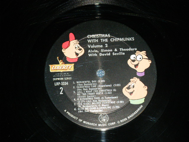 画像: The CHIPMUNKS - CHRISTMAS WITH THE CHIPMUNKS ( Ex++/MINT- )    / 1963 US AMERICA ORIGINAL MONO Used LP 