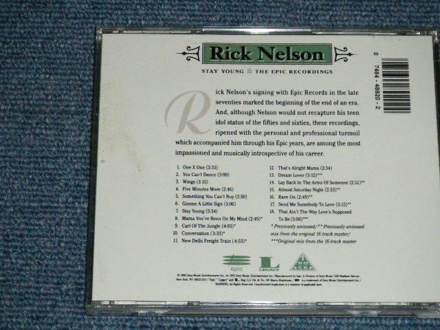 画像: RICK NELSON -　SAY YOUNG : THE EPIC RECORDINGS (MINT-/MINT) / 1993 US  AMERICA  ORIGINAL  Used CD 