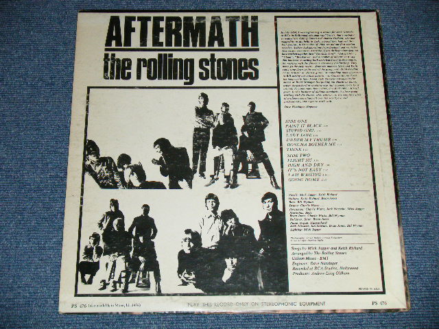 画像: ROLLING STONES - AFTERMATH ("STEREO  PS-476  & "LONDON" Logo on Bottom at Front Cover &  "No Credit at BOTTOM Label" )   ( Matrix # ZAL 7259-1B / ZAL 7260-1A) ( VG+++/Ex++ Looks:Ex+++ )  / 1966 US AMERICA ORIGINAL "BOXED LONDON BLUE Label" STEREO   Used LP 