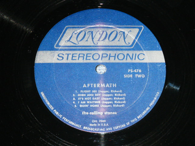 画像: ROLLING STONES - AFTERMATH ("STEREO PS-476" & "LONDON" Logo on Top Front Cover &  "CREDIT at BOTTOM Label" )   ( Matrix # ZAL 7259-1H △9250  / ZAL 7260- 1H△9250-x ) ( Ex+/Ex++ Looks:Ex+++ )  / 1966 US AMERICA ORIGINAL "BOXED LONDON BLUE Label" STEREO   Used LP 