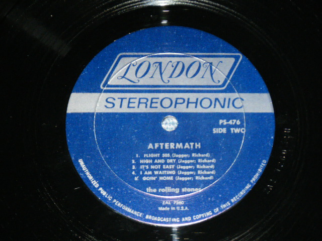 画像: ROLLING STONES - AFTERMATH ("STEREO PS-476" & "LONDON" Logo on Top Front Cover &  "CREDIT at BOTTOM Label" )   ( Matrix # ZAL 7259-1G △9250  / ZAL 7260- 1H△9250-x ) ( MINT-/MINT- )  / 1966 US AMERICA ORIGINAL "BOXED LONDON BLUE Label" STEREO   Used LP 