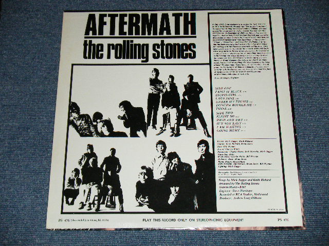 画像: ROLLING STONES - AFTERMATH ("STEREO PS-476" & "LONDON" Logo on Top Front Cover)   ( Matrix # PS 476-A  ZAL 7259 / PS 476-B  ZAL 7260 ) ( Ex+/MINT- )  / Late 70's or Early 80's   US AMERICA REISSUE  "Boxed LONDON Blue Label" STEREO  Used  LP   