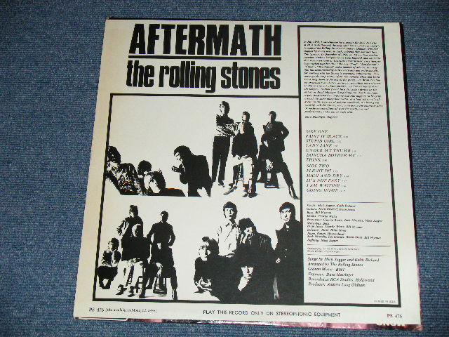 画像: ROLLING STONES - AFTERMATH ("STEREO PS-476" & "LONDON" Logo on Top Front Cover &  " NO CREDIT at BOTTOM Label" )   ( Matrix # ZAL 7259 WE REPL W △17225 / ZAL 7260 WE REPL W △17225-X ) ( MINT-/MINT-  )  / 1971? Eartly 70's   US AMERICA  Used LP 