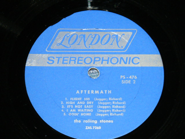 画像: ROLLING STONES - AFTERMATH ("STEREO  PS-476  & "LONDON" Logo on Bottom at Front Cover &  "No Credit at BOTTOM Label" )   ( Matrix # ZAL 7259-1A / ZAL 7260-1A) ( Ex+/Ex++ )  / 1966 US AMERICA ORIGINAL "BOXED LONDON BLUE Label" STEREO   Used LP 