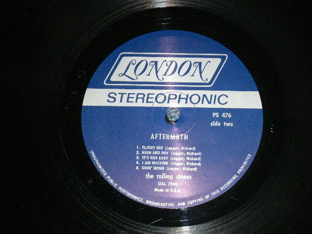 画像: ROLLING STONES - AFTERMATH ("STEREO PS-476" & "LONDON" Logo on Top Front Cover &  "CREDIT at BOTTOM Label" )   ( Matrix # ZAL 7259-1F / ZAL 72601F) ( Ex/Ex++ )  / 1966 US AMERICA ORIGINAL "BOXED LONDON BLUE Label" STEREO   Used LP 