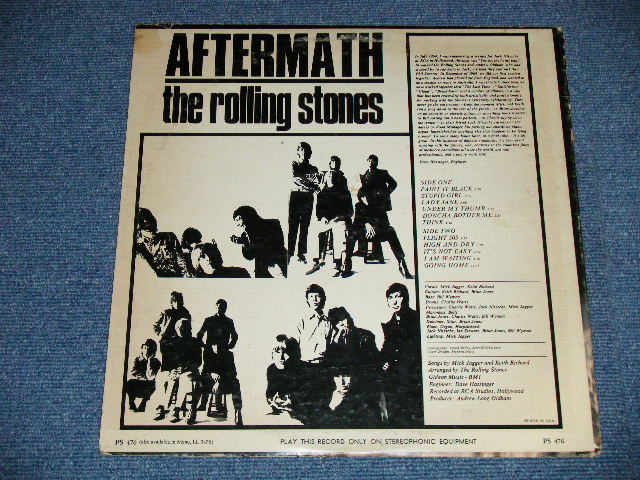 画像: ROLLING STONES - AFTERMATH ("STEREO  PS-476  & "LONDON" Logo on Bottom at Front Cover &  "CREDIT at BOTTOM Label" )   ( Matrix # ZAL 7259-1G △9250  / ZAL 7260- 1H△9250-x ) ( VG+++/Ex++ Looks:Ex+ )  / 1966 US AMERICA ORIGINAL "BOXED LONDON BLUE Label" STEREO   Used LP 