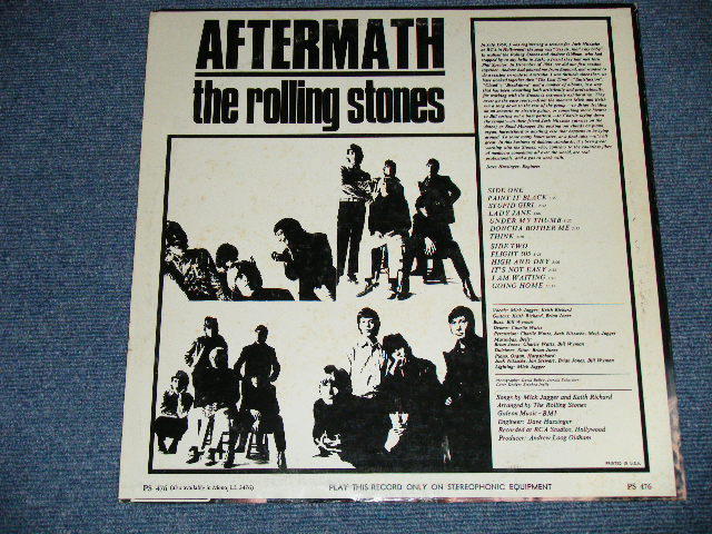 画像: ROLLING STONES - AFTERMATH ("STEREO PS-476" & "LONDON" Logo on Top Front Cover &  " NO CREDIT at BOTTOM Label" )   ( Matrix # ZAL 7259 WE REPL W △17225 / ZAL 7260 WE REPL W △17225-X ) ( Ex+/MINT-  )  / 1973? Eartly 70's   US AMERICA  Used LP 