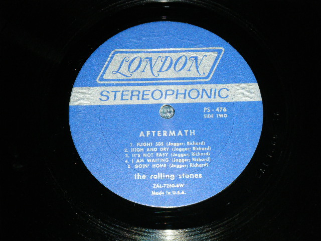 画像: ROLLING STONES - AFTERMATH ("STEREO  PS-476  & "LONDON" Logo on Bottom at Front Cover &  "No Credit at BOTTOM Label" )   ( Matrix # ZAL 7259-1A / ZAL 7260-1A) ( Ex-/Ex++ Looks:Ex : WOBC )  / 1966 US AMERICA ORIGINAL "BOXED LONDON BLUE Label" STEREO   Used LP 