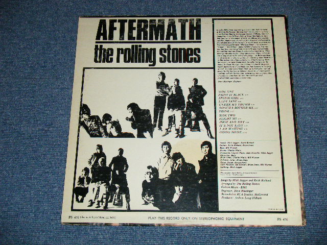 画像: ROLLING STONES - AFTERMATH ("STEREO  PS-476  & "LONDON" Logo on Bottom at Front Cover &  "CREDIT at BOTTOM Label" )   ( Matrix # ZAL 7259-1G △9250  / ZAL 7260- 1H△9250-x ) ( VG/Ex++ Looks:Ex+ )  / 1966 US AMERICA ORIGINAL "BOXED LONDON BLUE Label" STEREO   Used LP 