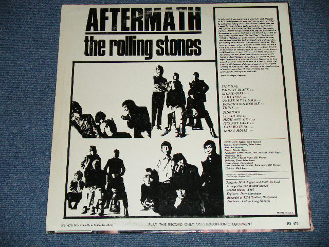 画像: ROLLING STONES - AFTERMATH ("STEREO PS-476" & "LONDON" Logo on Top Front Cover &  " NO CREDIT at BOTTOM Label" )   ( Matrix # ZAL 7259 WE REPL W △17225 / ZAL 7260 WE REPL W △17225-X ) ( Ex/Ex++ Looks:Ex+, Ex++ : Edge Split )  / EARLY 70's  US AMERICA  Used LP 