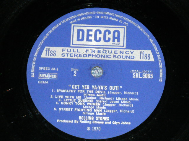 画像: ROLLING STONES - GET YER YA-YA'S OUT ( Matrix # ３W/1W ) ( Ex+++/MINT- ) / 1970 UK ENGLAND ORIGINAL "1st Press Label"  Used LP 