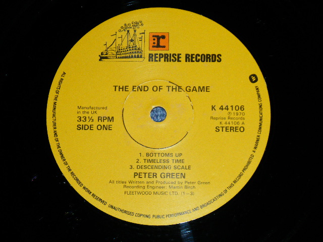 画像: PETER GREEN -  THE END OF THE GAME ( Ex+/Ex+++ ) / 1972 UK ENGLAND REISSUE Used LP 