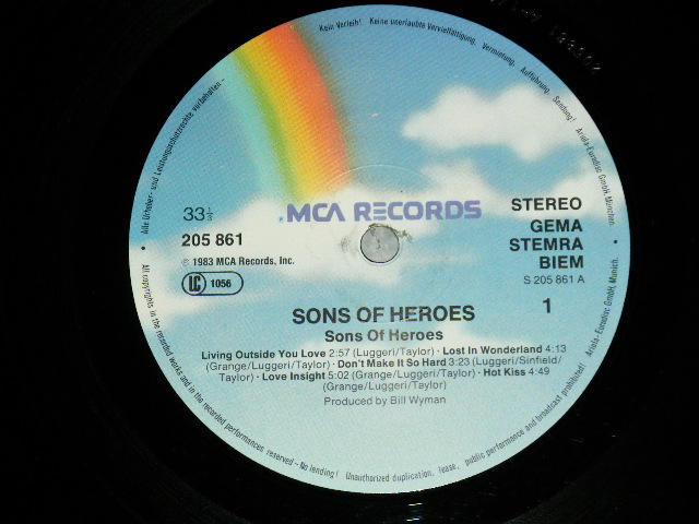 画像: SONS OF HEROES -  SONS OF HEROES ( Prodiced by BILL WYMANof The ROLLING STONES ) ( Ex++/MINT-)  / 1983 UK ENGLAND ORIGINAL  Used LP