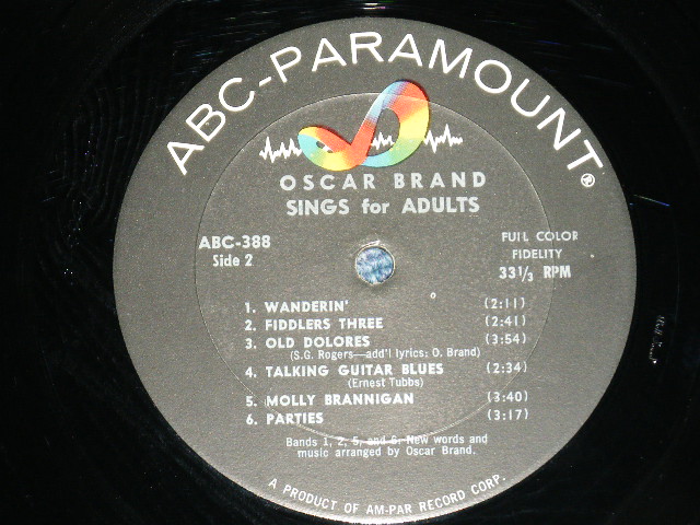 画像: OSCAR BRAND - SINGS FOR A ADULTS ( Ex++/Ex++ ) / 1961 US AMERICA ORIGINAL MONO Used  LP 