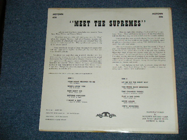 画像: THE SUPREMES - MEET THE SUPREMES : 2nd Press Front Cover ( Ex++/Ex++ Looks:Ex)  / 1963 US AMERICA "Early  Press LARGE Logo on Label" MONO USed LP 