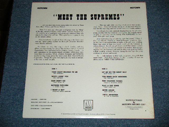 画像: THE SUPREMES - MEET THE SUPREMES :  Withdraw Style "STOOL"Cover ( Ex/Ex+++ )  / 1980's  US AMERICA  RFEISSUE STEREO USed LP 