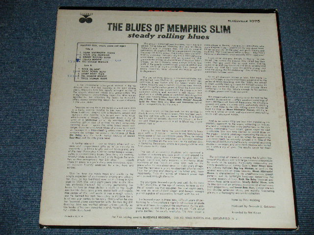 画像:  MEMPHIS SLIM - STEADY ROLLING BLUES ( Ex+++/MINT-) / 1963 US AMERICA OIGINAL 1st Press "BLUE with SILVER PRINT Label" MONO Used LP  