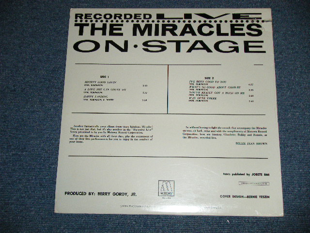 画像: The MIRACLES - LIVE The MIRACLES  ON STAGE ( SEALED  Cut Out) / 1980's US AMERICA REISSUE "BARND NEW SEALED"  LP