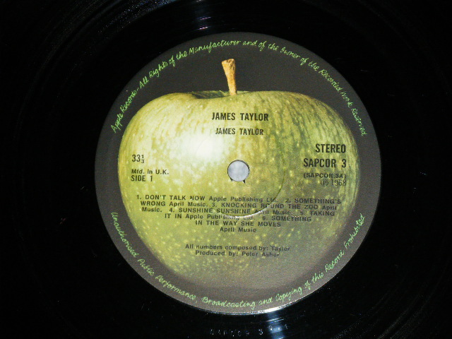 画像: JAMES TAYLOR -  JAMES TAYLOR : 1st Press "ORANGE TITLE Credit" on Front Cover  (Matrix # A-1/B-1 ) ( Ex++/Ex+++ -) / 1968 UK ENGLAND ORIGINAL 1st Press  Used  LP