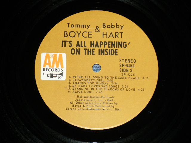 画像: TOMMY BOYCE & BOBBY HART ( BOYCE & HART ) - IT'S ALL HAPPENING ON THE INSIDE ( Ex++/Ex+++ : BB )  / 1968 US AMERICA ORIGINAL "BROWN Label"  STEREO Used LP 