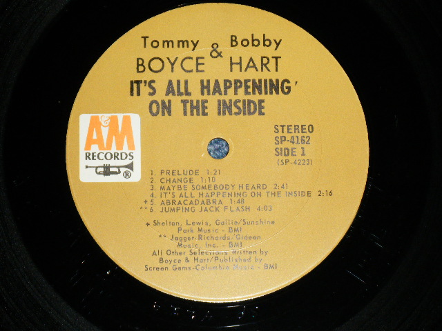 画像: TOMMY BOYCE & BOBBY HART ( BOYCE & HART ) - IT'S ALL HAPPENING ON THE INSIDE ( Ex++/Ex+++ : BB )  / 1968 US AMERICA ORIGINAL "BROWN Label"  STEREO Used LP 