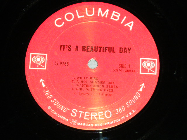 画像: IT'S A BEAUTIFUL DAY - IT'S A BEAUTIFUL DAY (Matrix # A)XSM-138933-1B /B)XSM-138934-1B )  ( Ex+/Ex+++,Ex++ : EDSP ) / 1969 US AMERICA ORIGINAL "360 SOUND Label" Used LP 