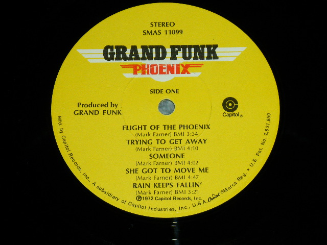 画像: GFR GRAND FUNK RAILROAD - PHOENIX ( Matrix # SMAL-1-11099  Z5 / SMAL-2-11099 Z5 ) ( Ex/MINT- : EDSP ) / 1972 US AMERICA ORIGINAL 2nd Press "TITLE PRINTED on FRONT TOP" "CUSTOM Label"  Used LP 