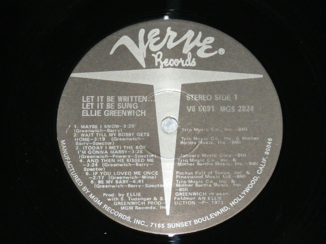 画像: ELLIE GREENWICH - LET IT BE WRITTEN, LET IT BE BE SUNG.( MINT/MINT) ../ 1973 US AMERICA ORIGINAL Used LP