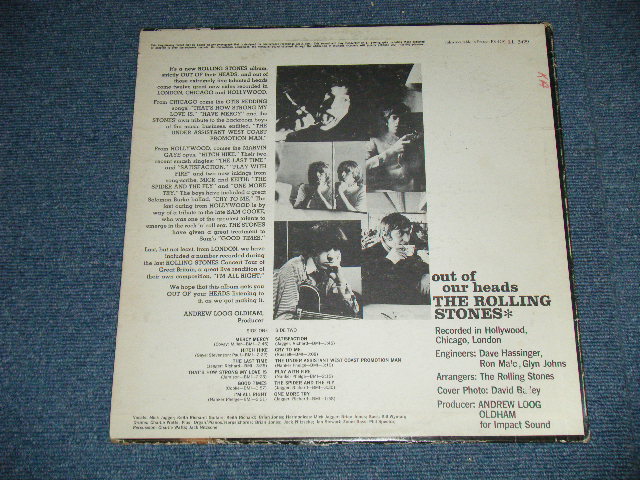 画像: ROLLING STONES - OUT OF OUR HEADS ( MATRIX #  A) XARL-6791-2A / B) XARL-6792-2A   ) (Ex/Ex++ Looks:VG+++ , Ex+ Looks:VG++ ) / 1965 UK ENGLAND EXPORT Record + US AMERICA Jacket  "MAROON with Boxed LONDON  ffrr on TOP LABEL" MONO Used LP VG-/Ex-